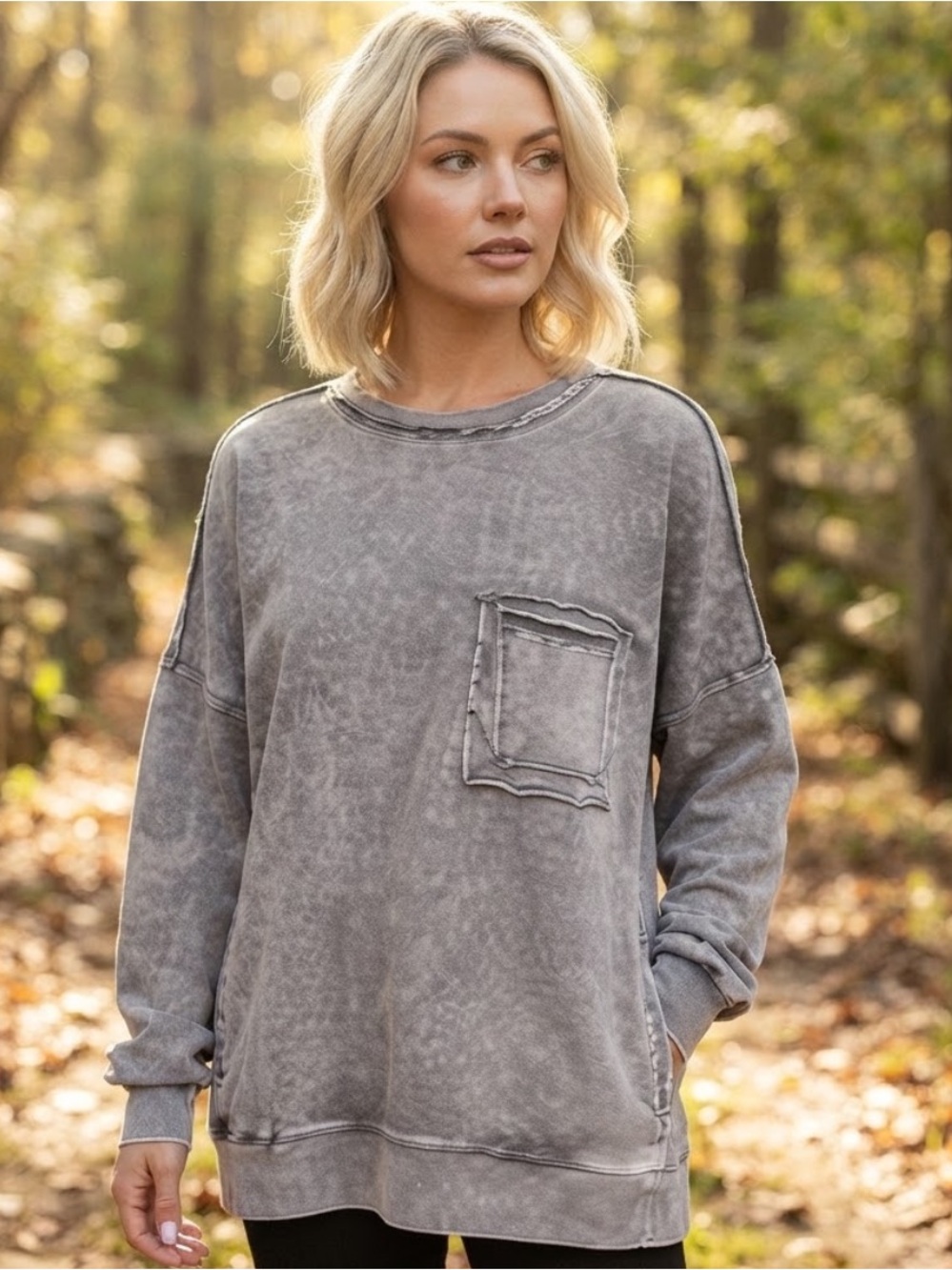 💕NEW! Halo Wash Women's Oversized Pullover Sweatshirt